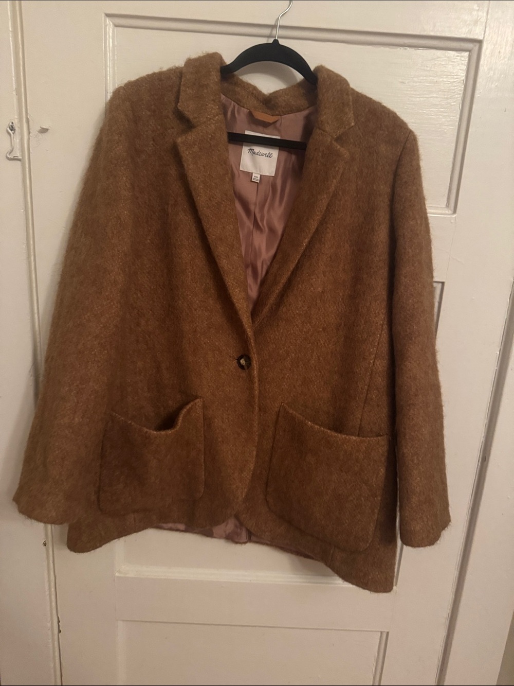 Madewell Camel-Brown Single-Button Wool-Blend Blazer